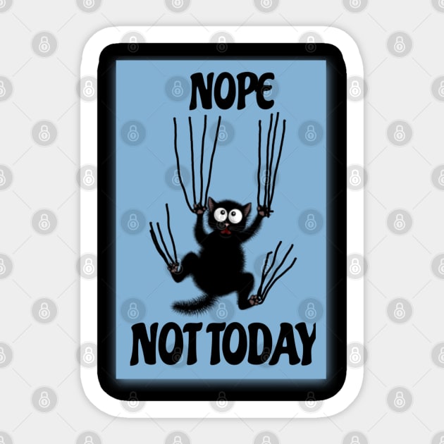 Not today Cute Cat Glasses Funny Vintage Graphic Tee Sticker by Stabraq